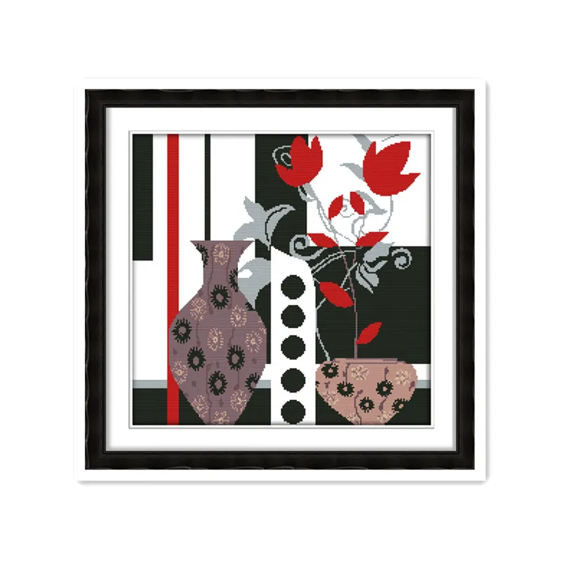 

Joy Sunday Abstract vase beautiful artwork decorative painting handmade diy sewing embroidery furniture fabric cross stitch