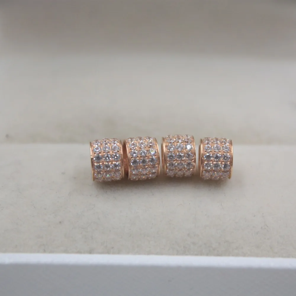 1 шт. Au750 Pure 18K розовое золото Кулон Циркон бисера трубка женская удача(только 1 шт