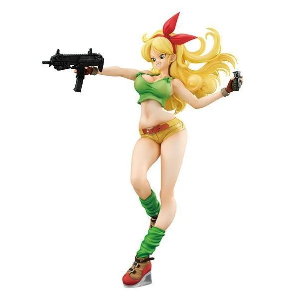 Аниме Фигурка 19 см Dragon Ball Z Gals Lunchi Gold Hair ver. Коллекционные Подарочные модельные