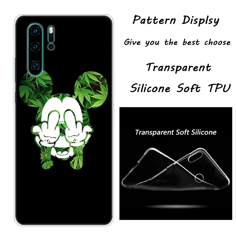 Abstractionism Art high weed Luxury Silicone Phone Case for Huawei P30 P20 Pro P10 P9 P8 Lite P Smart Z Plus NOVA 3 3i
