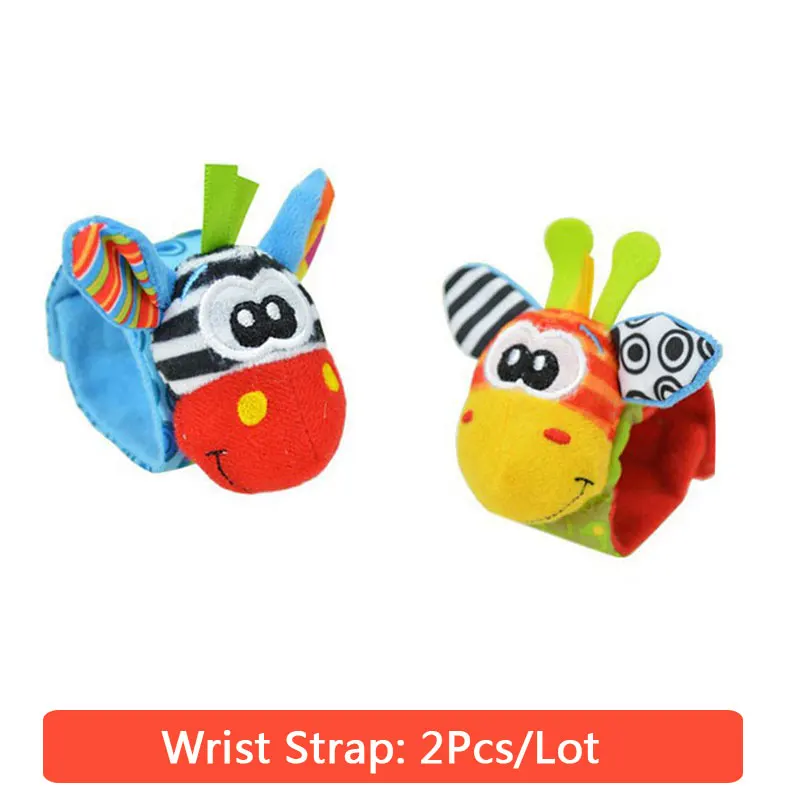 2Pcs Wrist Strap Детские игрушки для детей 0-3 лет, детские погремушки игрушки, носки с животными, ремешок на запястье+ погремушка, детские носки для ног, детские носки с ремешком на запястье - Цвет: 2Pcs Wrist Strap