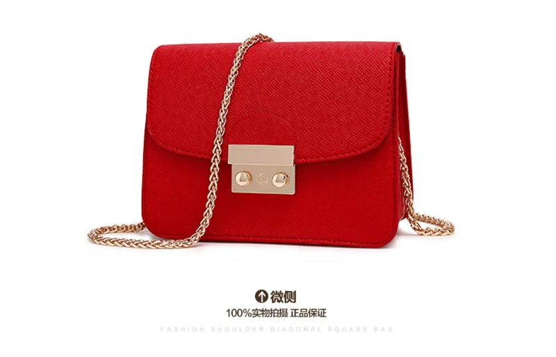 Red Новинка, модная однотонная маленькая посылка, Портативная сумка, женские сумки через плечо, дамские сумочки на плечо и сумочки bolsas feminina - Цвет: Red