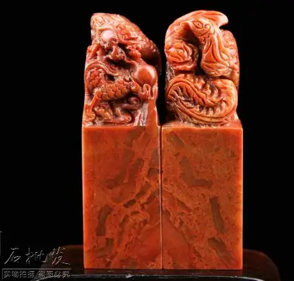 

free shipping Custom 2.5X2.5X8CM Shoushan Stone Practice Seal Stone Materials Engraved Stone Longfeng Chapter