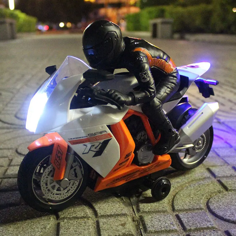 2,4 ГГц RC Мотоцикл трюк дрейф музыка светодио дный светодиодный свет RC модель мотоцикла игрушки дистанционного управления мотор игрушки для детей подарок