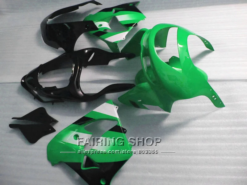 Обтекатели из АБС пластика зеленого и белого цвета ZX9R 1998 1999 98 99 для Kawasaki Ninja