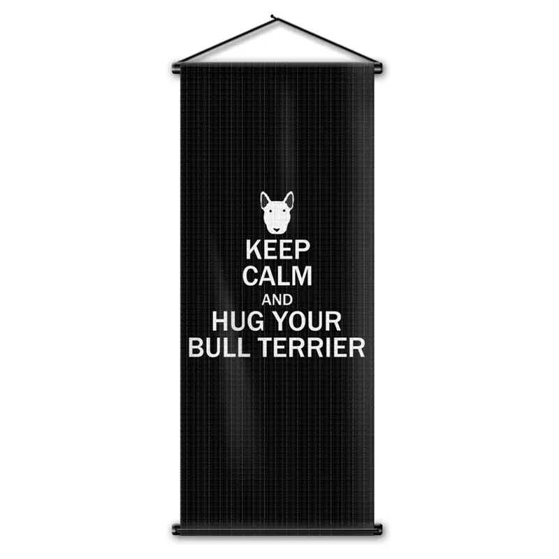 Настенный виток с надписью Keep Calm and Hug Your Bull Terrier 45x110 см|Флаги баннеры и аксессуары|