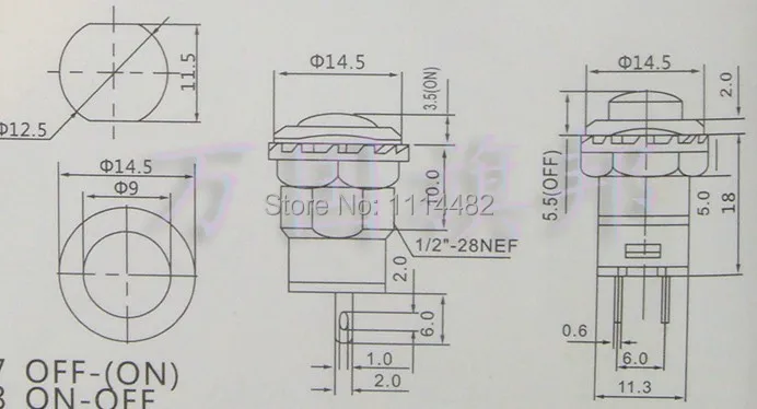 50ps Красный кнопочный переключатель дверной Звонок самоблокирующийся установка