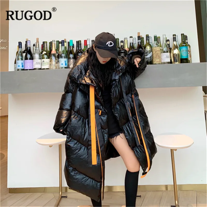 RUGOD 2019 Осень Зима хип хоп женское толстое широкое приталенное пальто женские с