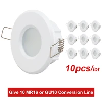 recessed shower downlight kit spot light fitting bathroom ip54 gu10 socket round led bulbs fixture ceiling led spotlight frame