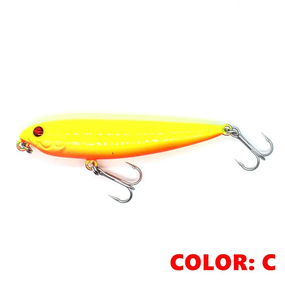 color C Q60 yellow AOCLU воблеры, приманка-карандаш, 5 цветов, 60 мм, 3,4 г, жесткая приманка, Поппер, рыболовные приманки, приманки для пресной соленой воды, VMC крючки - Цвет: color C Q60 yellow
