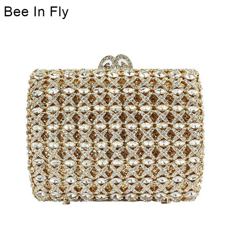 

Bee In Fly Women Luxury Diamond Evening Rhinestone Clutch and Evening Bags with Chain Crystal Bags