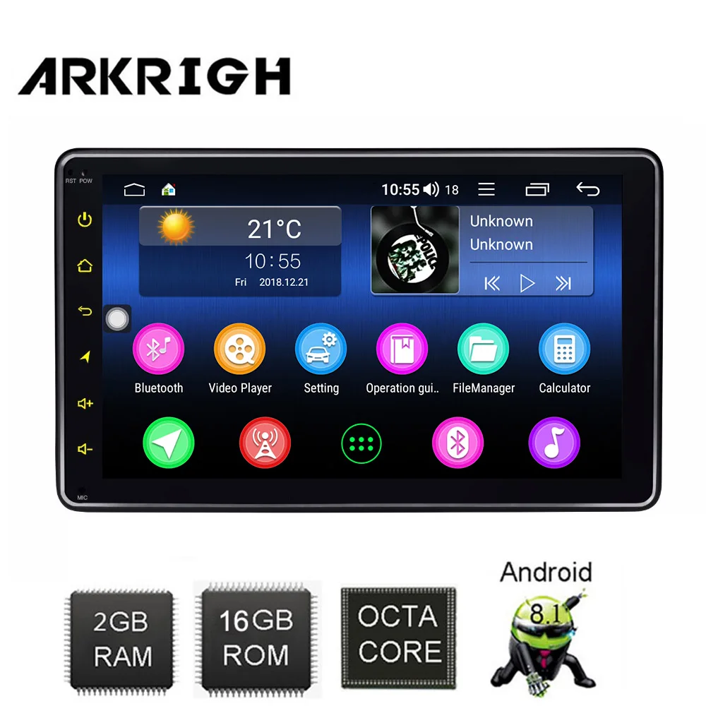 ARKRIGHT " 1din Восьмиядерный Универсальный Android 8,1 автомобильный Радио Аудио Стерео gps Navis Carplay Wi-Fi головное устройство/Автомобильный мультимедийный плеер