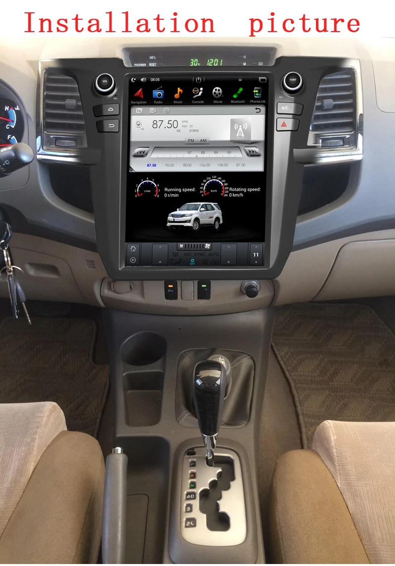 

Автомобильная Мультимедийная система, 12,1 дюйма, Android 9,0, с gps Навигатором, Wi-Fi, для Toyota Fortuner 2005-2016