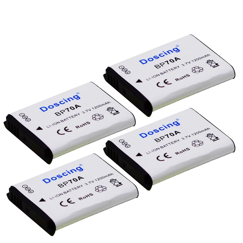 Аккумуляторные батареи Doscing BP-70A BP 70A BP70A для камеры Samsung PL80 PL90 PL100 ES70 SL50 SL600 ST30 ST60 ST65