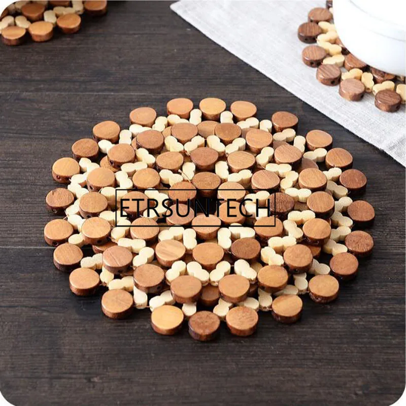 15/21cm Desk Table Mats Round Bamboo Placemat Insulation Pads Against Hot Coasters Hollow Pot Cup Mat 100pcs | Дом и сад