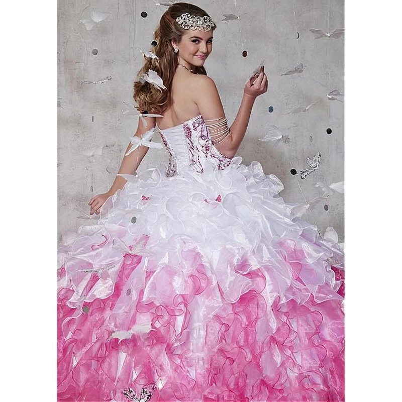 Ball Gown Quinceanera Dresses Sweetheart Neckline Off The Shoulder Sleeveless Beading Ruffles 2016 | Свадьбы и торжества
