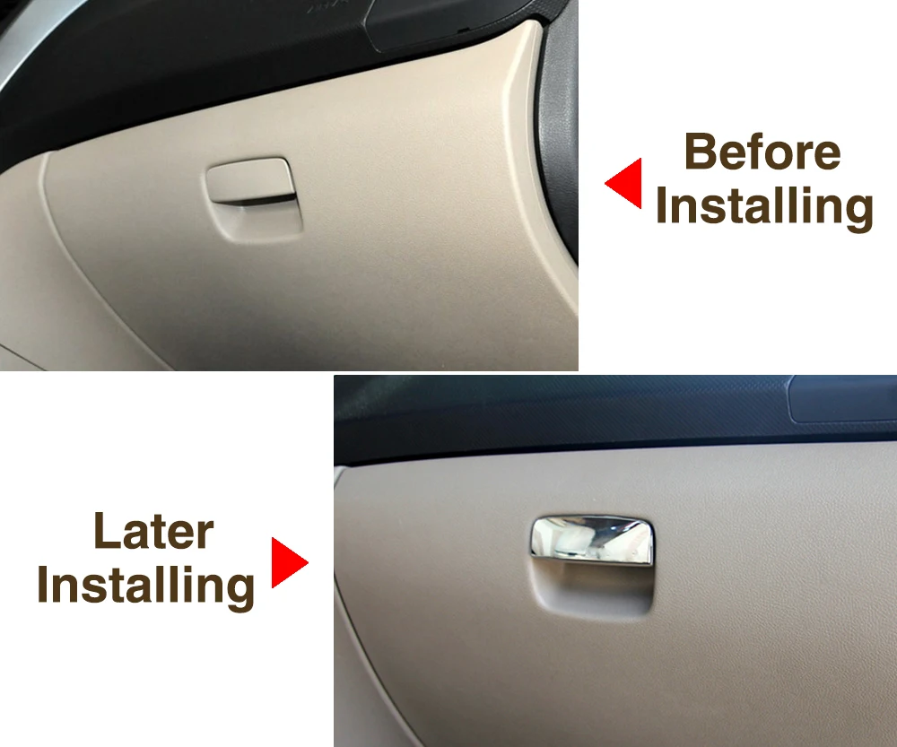 Чехол для перчаток из АБС пластика хромированная наклейка на ручки Hyundai Verna Solaris