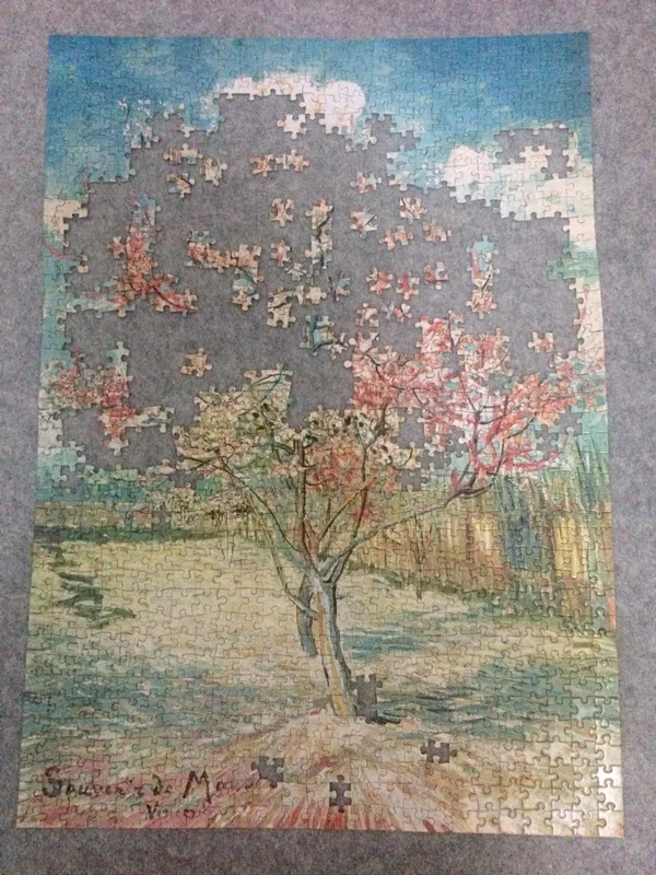 Картинка пазл розовое персиковое дерево в цветах 1000 шт.|puzzle van gogh|1000pcs puzzlepuzzle 1000pcs |
