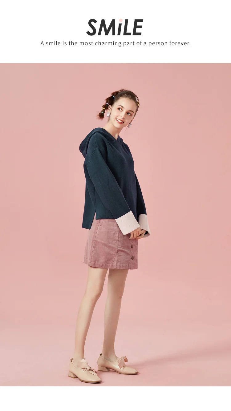 SEMIR женская короткая Вельветовая юбка с высокой талией, Вельветовая юбка А-силуэта с застежкой на пуговицах спереди в шикарном стиле для осени и зимы