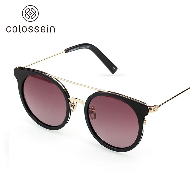 COLOSSEIN Polarized Fashion Sunglasses Women Summer Vintage Cat Eye Female Style TAC Lens Brand Designer Men Eyewear UV400 - Цвет линз: as the pciture
