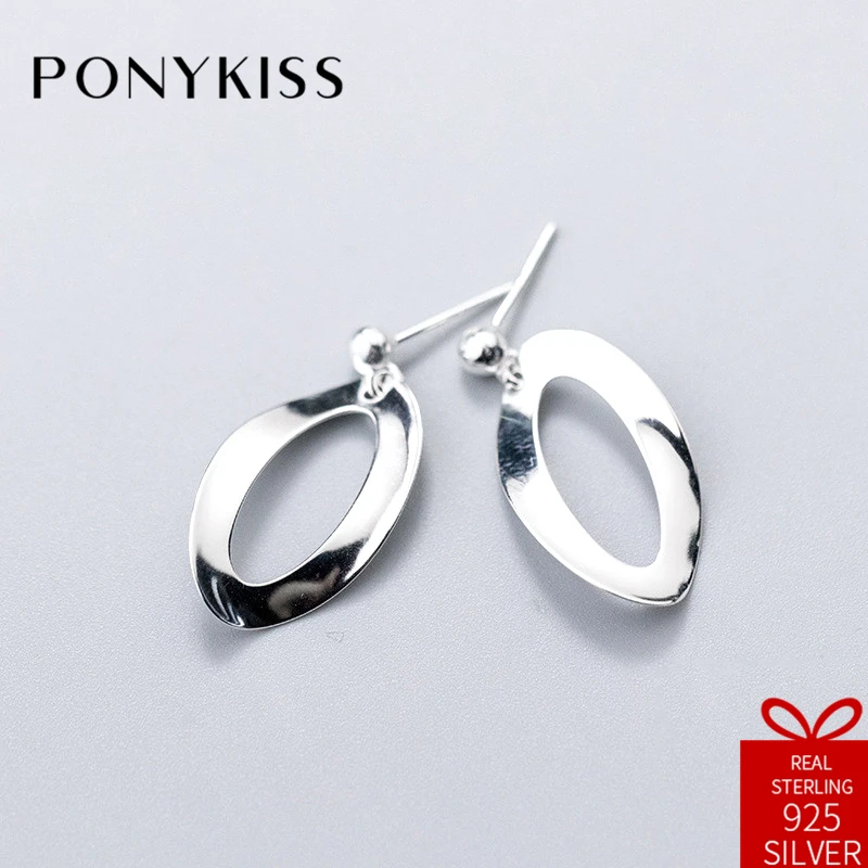 Женские серьги-гвоздики PONYKISS из стерлингового серебра S925 пробы в минималистском