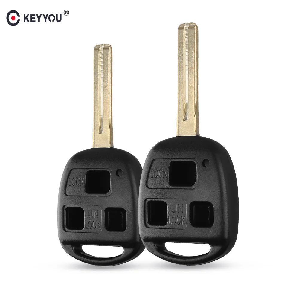 

KEYYOU 3 Buttons Remote Fob Case Replacement Car Key Shell Fob For LEXUS ES300 GS300 GS430 GX470 LS200 LS300 LS400 RX300