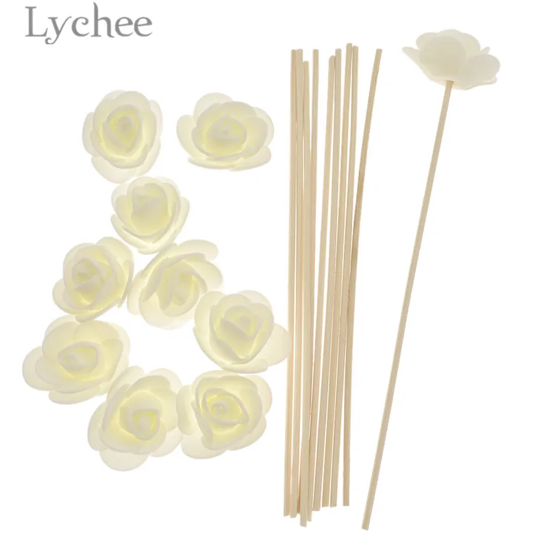 Lychee 10 шт. аромат ротанга диффузор Замена заправка палочки искусственный цветок палочка ладан ароматерапия украшение дома - Аромат: 6