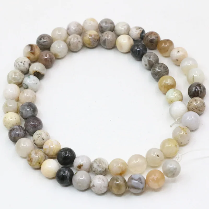 Multicolor bamboo leaf agates natural stone jaspers onyx 6mm 8mm 10mm round loose spacers beads diy jewelry findings 15&quot B3473 |