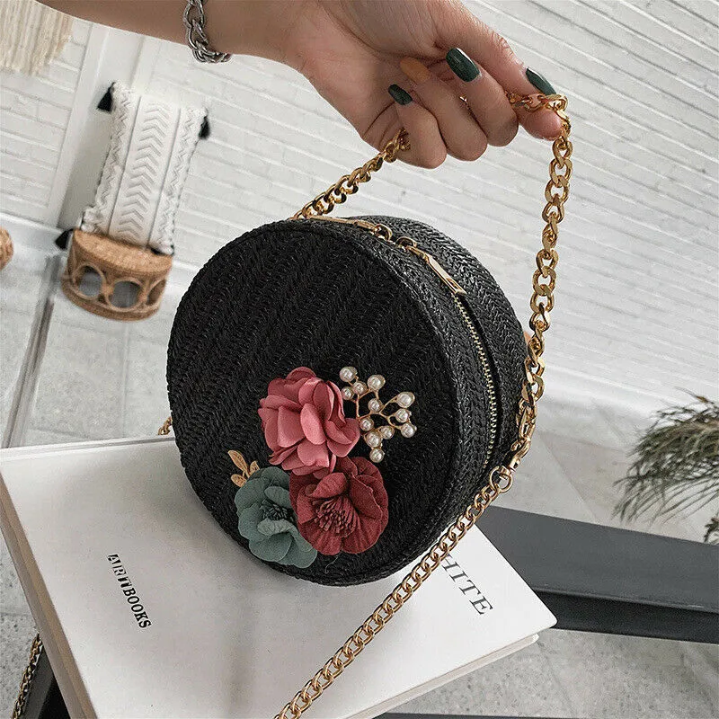 Мода 2019 женская соломенная сумка тканые модные сумки из ротанга Праздничная на