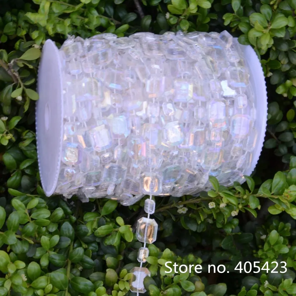 

22m/roll Acrylic plastic beads connection square connection DIY jewelry accessories on plastic line Wedding bead curtains