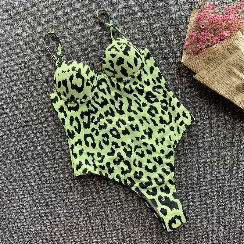 Купальник Misswim с принтом змеи, цельный купальник пуш-ап, купальники для женщин, сексуальный бикини, Цельный купальник на косточках, купальный костюм - Цвет: 1521-7
