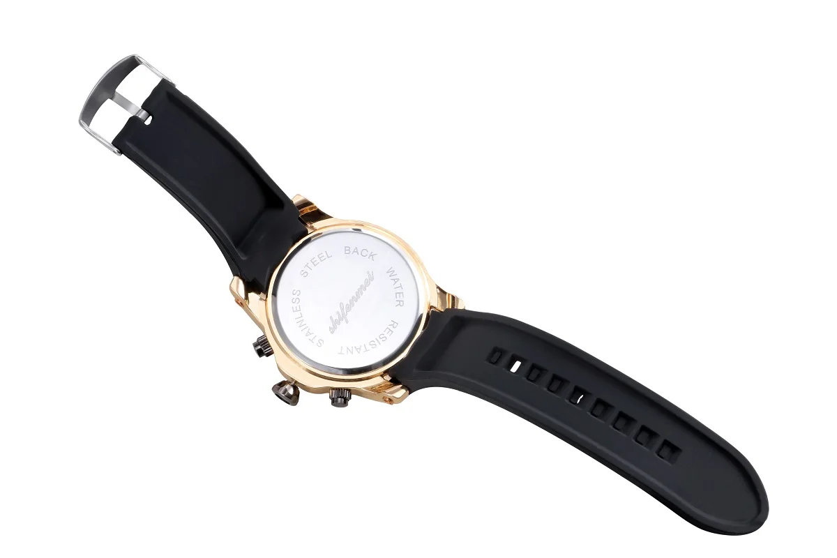 SFMEI S1073 Gold Men Luxury Quartz Watch 3ATM Water Resistant Wrist Original Brand Watches for Big Wrists | Наручные часы