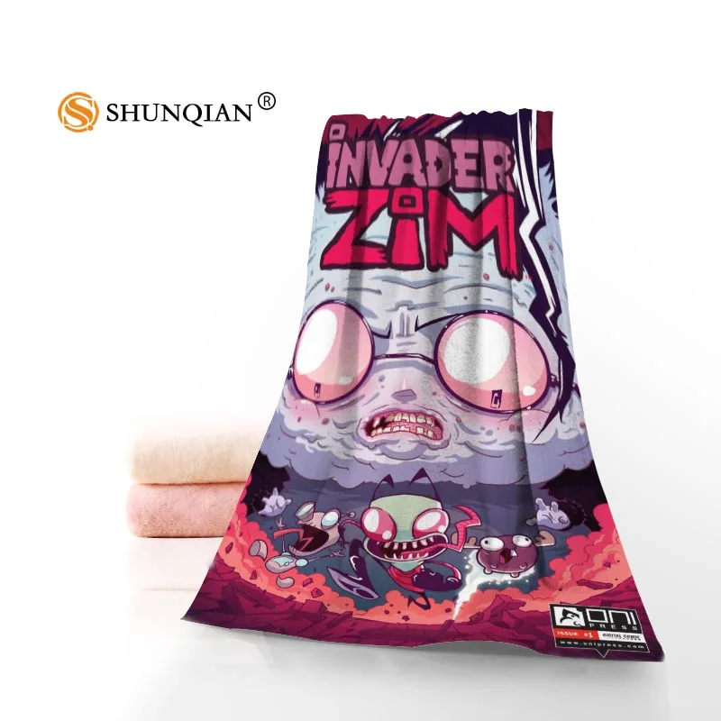 Новые Пользовательские Invader Zim полотенце напечатано хлопок лицо/банные полотенца