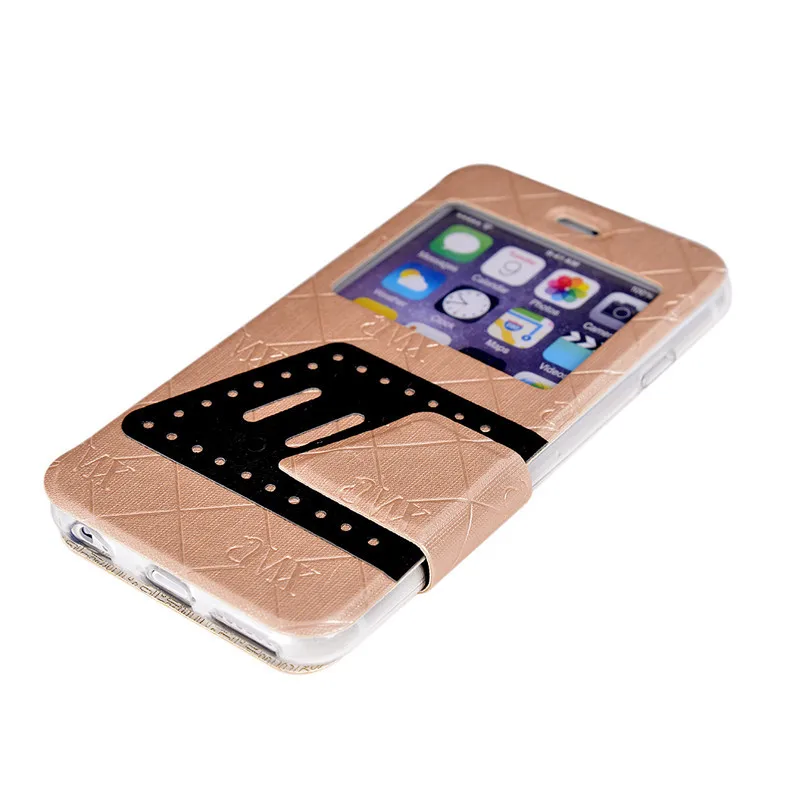 Роскошь Для Apple iPhone 6 Корпуса пятиконечная Звезда Дизайн ИСКУССТВЕННАЯ Кожа Стенд