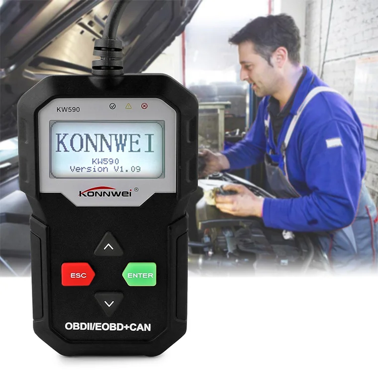 KW590 OBD2 авто код ридер автомобильный диагностический сканер универсальный сканирующий инструмент автомобильных Автомобильный сканер для диагностики инструмент 2 цвета