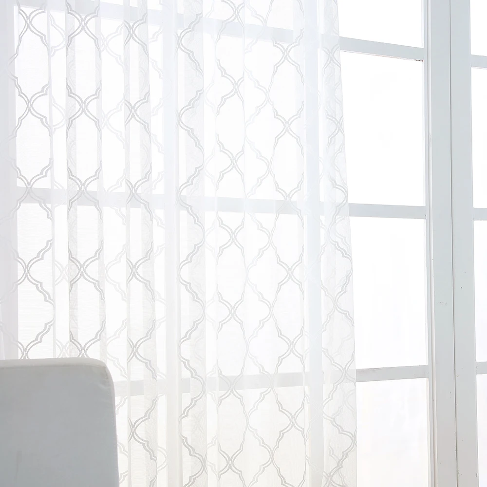 DSinterior элегантный классический дизайн Белый Тюль отвесный занавес для спальни