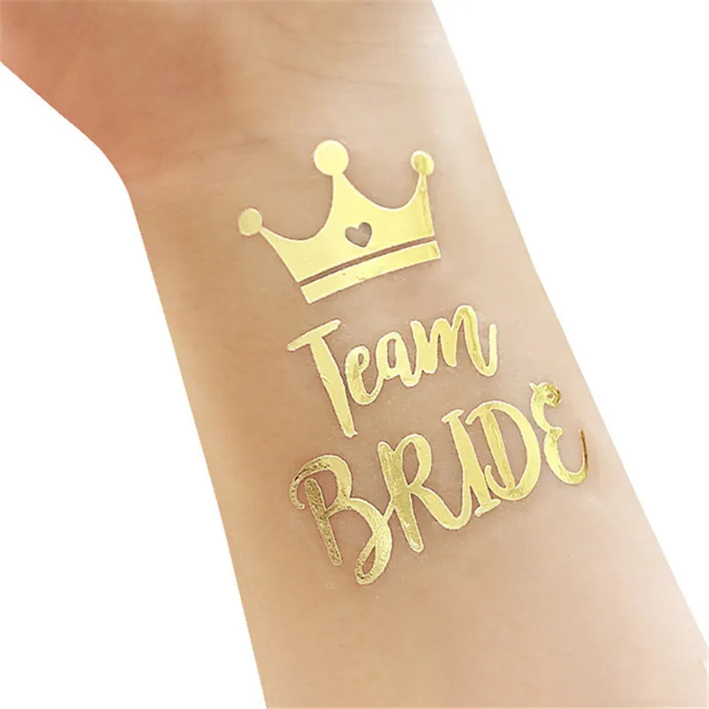 T12 gold sticker Свадебные украшения, свадебная фата для девичника, атласная лента для невесты, девичник, вечерние украшения для девичника - Цвет: T12 gold sticker