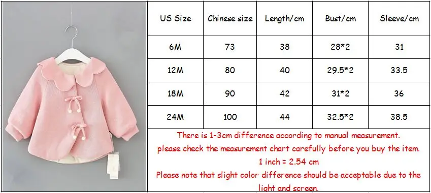 

Baby Girls Winter Coat Winter Warm Newborn Petal Collar Baby Girls Jackets Kids Winter Tops For Girls Outwear with Pearls pink