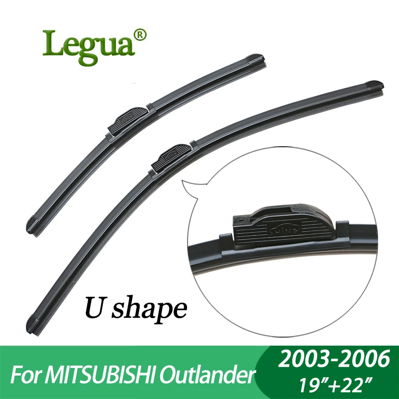 Legua Wiper blades for MITSUBISHI Outlander (2003-2006) 19&quot+22&quot car wiper Boneless Windscreen Wipers Car accessory | Автомобили и