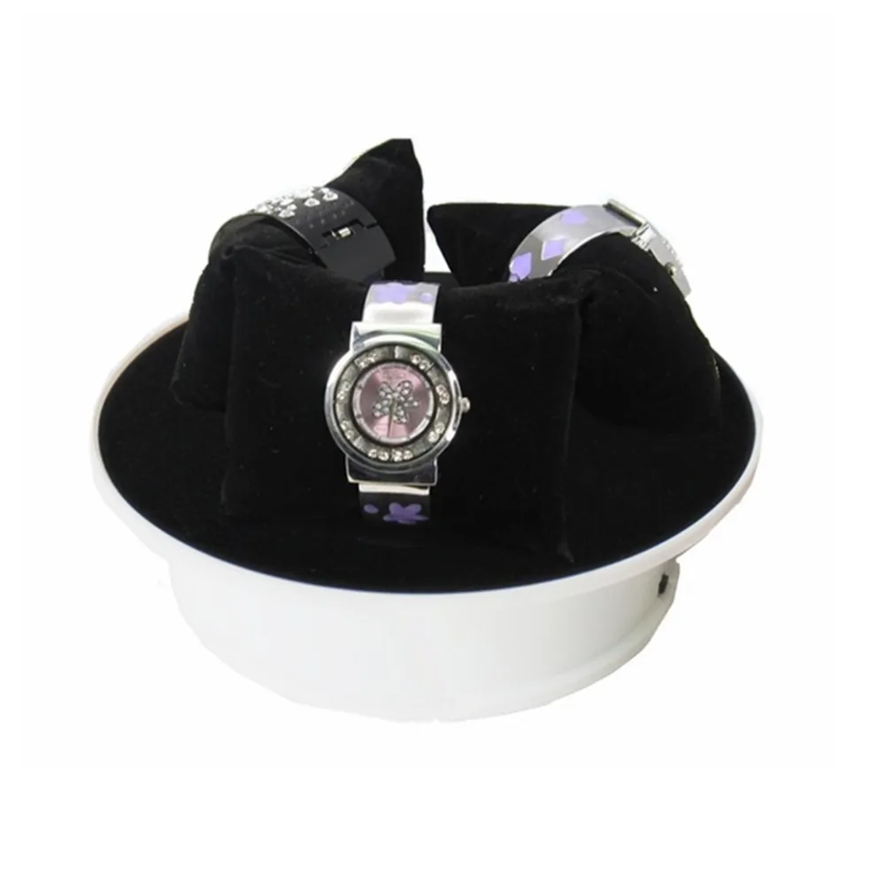 Электрическая вращающаяся витрина поворотный стол черная бархатная основа для