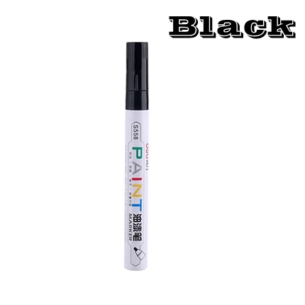 Black-1pcs 1 шт. 3 шт. Deli s558# Перманентный Маркер Краска Маркер черный синий красный серебристый красный 8 цветов маркер на масляной основе чернила маркер ручка - Цвет: Black-1pcs