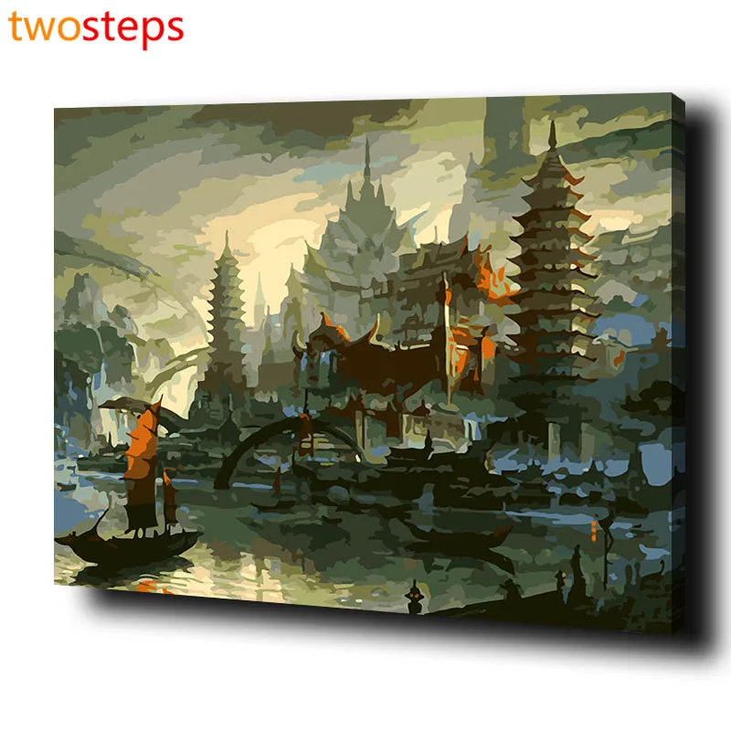 TwoSteps DIY цифровой холст масло Краски ing по номерам раскраски современные большие