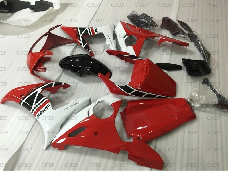 YZF600 R6 2005 Abs обтекатель YZFR6 2003-2005 красный, белый Пластик Обтекатели для Yamaha YZFR6 03 04 обтекатели