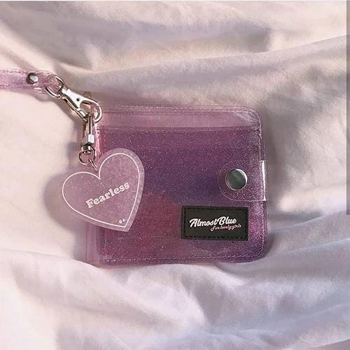 purple 1 Мини-бизнес, кредитный банк, держатель для карт, женский, ПВХ, держатель для карт, монет, денег, кошелек, однотонный, милый, для ID карты, чехол, Органайзер - Цвет: purple 1