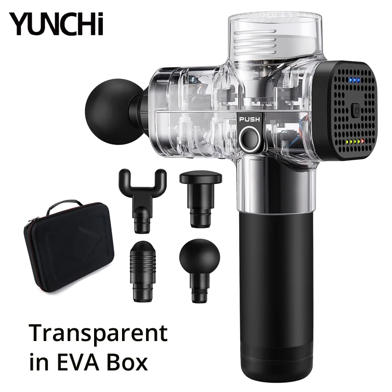 Crystal in EVA Box Массаж мышц пистолет мышц Массажер боль в мышцах Управление после того, как для тренировок и упражнений расслабления тела для похудения и формирования облегчение боли - Цвет: Crystal in EVA Box