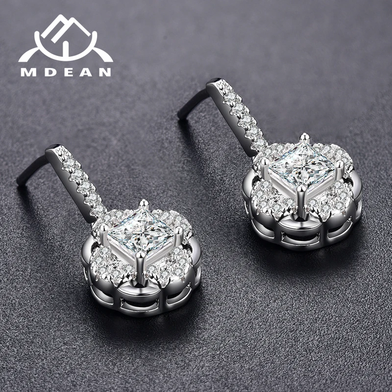 MDEAN белый золотой цвет AAA циркон специальный дизайн серьги для женщин