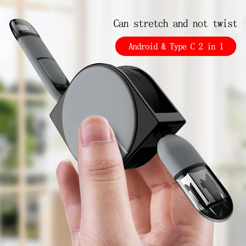 OATSBASF 2 в 1 Тип C/Micro USB кабель для передачи данных samsung s9 plus xiaomi 6x huawei p20 lite c выдвижной
