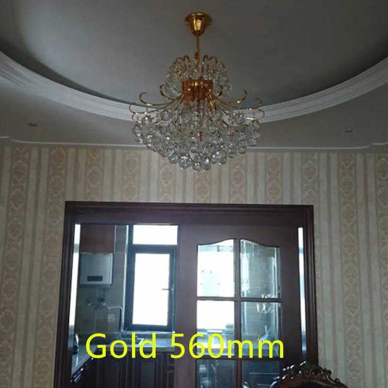 Gold Dia560mm Потолочная подвеска, Современная хрустальная люстра K9 led avize lustre модно, золотая, Серебряная Люстра, освещение, Прямая поставка - Цвет абажура: Gold Dia560mm
