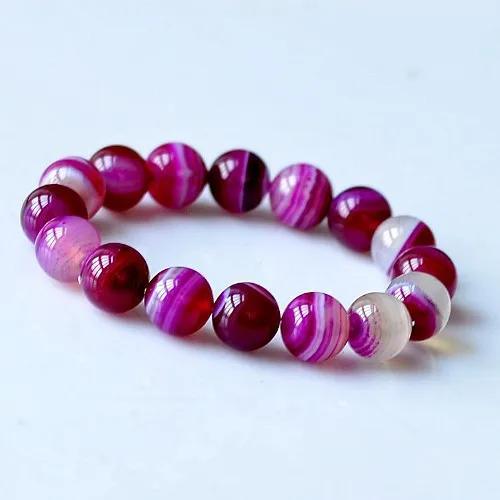 Браслеты из розового Красного Оникса с бусинами 6 8 10 12 мм женский браслет