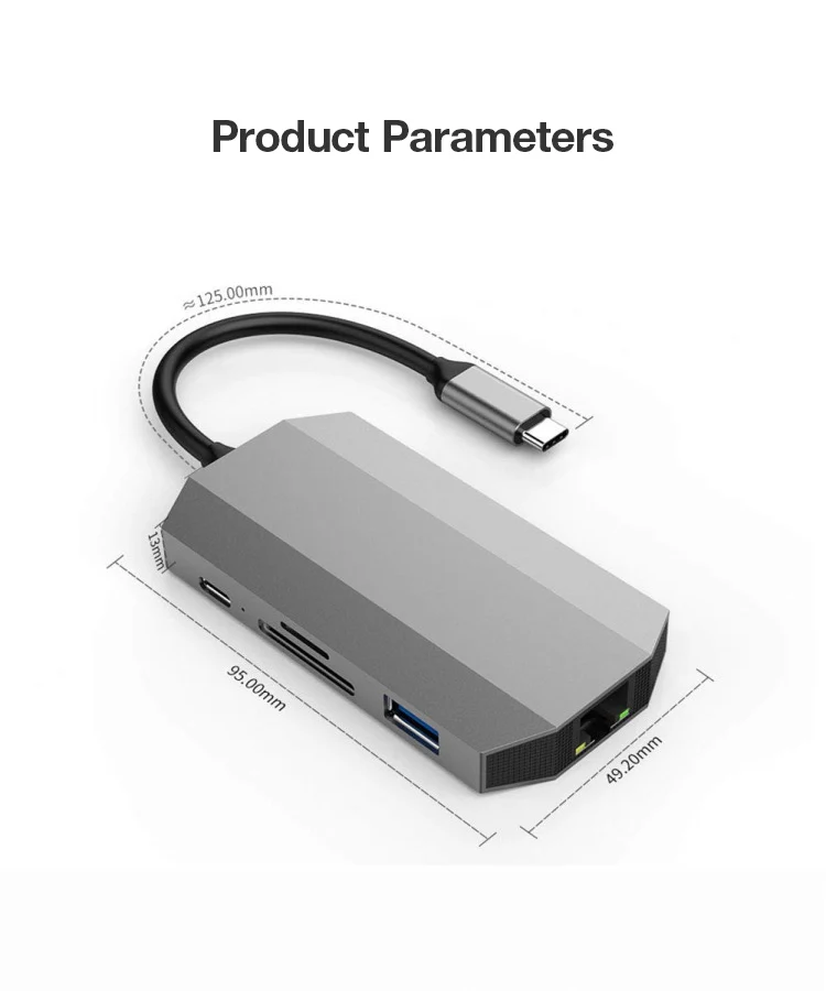UTHAI J10 тип-c 9в1 концентратор мульти USB3.0 HDMI адаптер док-станция для MacBook Pro Аксессуары тип-c 3,1 сплиттер 3 порта USB C кардридер